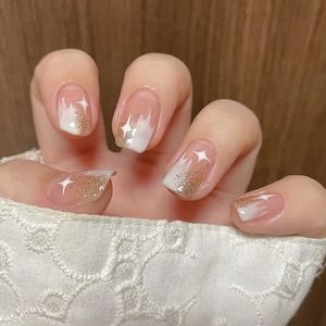 🐢2/$15 White and Silver Glitter Press On Nails